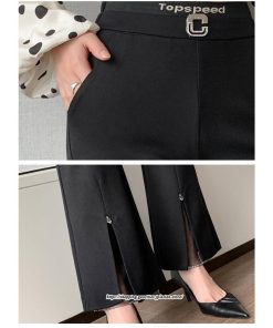 チノ・テーパード・ジョガー・スキニーパン | パンツ 秋 冬 レディース フレアパンツ ボトムス スリット スキニーパンツ 秋 冬 黒 無地 50代 40代 30代 大きいサイズ おしゃれ キレイめ 20代 送料無料 暖か