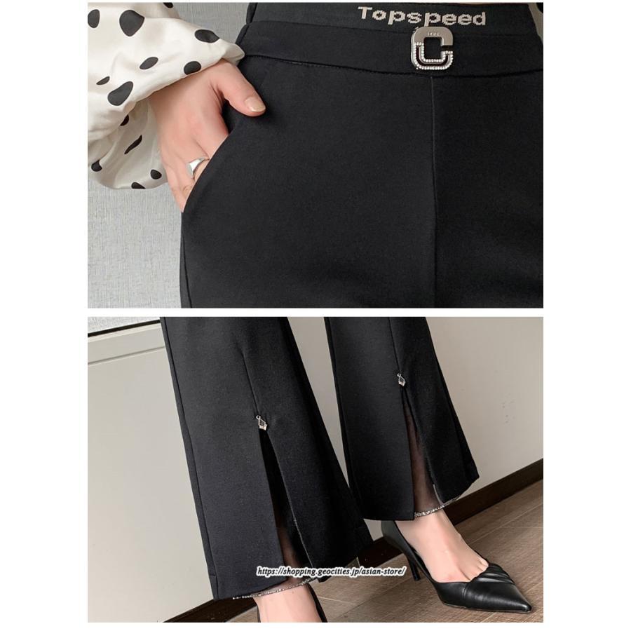 チノ・テーパード・ジョガー・スキニーパン | パンツ 秋 冬 レディース フレアパンツ ボトムス スリット スキニーパンツ 秋 冬 黒 無地 50代 40代 30代 大きいサイズ おしゃれ キレイめ 20代 送料無料 暖か