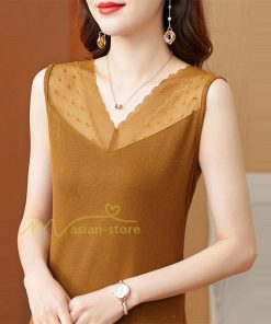 キャミソール タンクトップ | タンクトップ レディース 春夏 インナー トップス ノースリーブ Vネック Vネックタンク レース付き カシュクール 上品 お出かけ 20代30代40代50代 快適 ママ