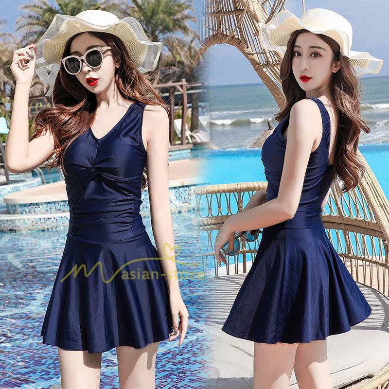 水着 | レディース ワンピース 体型カバー ママ オトナ女子 露出控えめ セクシー Vネック キャミソール シンプル 体系カバー オールインワン 上品 20代30代40代