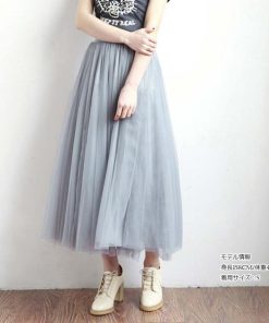 ロングスカート | ロング グレー フレアスカート 春夏 黒 ウエストゴム チュールスカート マキシスカート ミモレ丈スカート白