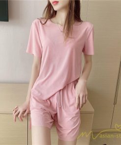パジャマ ルームウェア | パジャマ レディース 夏 半袖 ルームウェア 涼しい 部屋着 ナイトウェア 寝間着 柔らかく軽い薄手の快適Tシャツパジャマ 薄手パジャマ 部屋着 上下セット