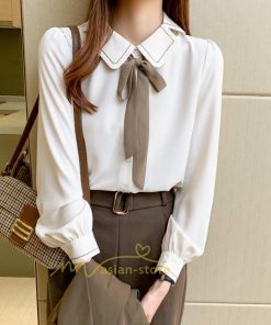シャツ・ブラウス | ブラウス ボウタイ 長袖 レディース トップス 春秋 おしゃれ きれいめ かわいい オフィス フォーマル シンプル 通勤通学 20代30代40代 夏物 シフォン リボン付き
