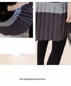 ミディアム | ワンピース レディース 40代 ワンピース 秋 きれいめ膝丈ワンピース 上品 長袖 配色プリーツワンピースチュニック 韓国風 通勤 結婚式ドレス お出かけ 着痩せ