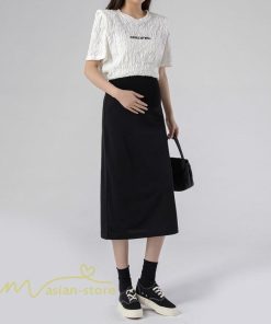 スカート | マタニティ妊婦妊娠タイト産前産後 マタニティウエア 春 夏 ひざ下丈 ゆったり カジュアル マタニティ ウエスト調整 妊婦服 無地