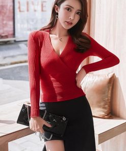 新作入荷アイテム | レディース ニットソー 長袖 プルオーバー トップス 韓国ファッション ニット きれいめ 秋冬 Vネック ニットセーター