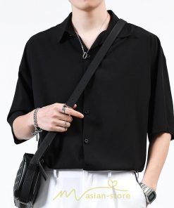 シャツ | メンズ トップス 長袖カジュアル開襟無地 白ビジネス 春 春服 秋 秋服 半袖 夏服 20代 落ち感 トレンド 30代 40代 50代