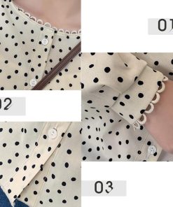 Tシャツ・カットソー | おしゃれ レディース シフォンブラウス ブラウス ドット柄 シャツブラウス ゆったり トップス 水玉模様 オフィス 長袖