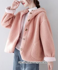 コート・ジャケット | ボアジャケット レディース 秋冬 アウター コート ジャケット ボア 暖かい ふわふわ 厚手 フード付き 長袖 可愛い 送料無料 トップス 無地 大人 30代 20代
