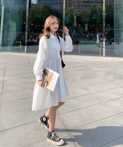 オールインワン | シャツワンピース レディース ワイドフリル