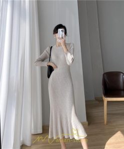 ニットワンピース | レディース 冬 きれいめ ニットフレア ロング おしゃれ マーメイド 秋冬 送料無料 おしゃれ 20代30代40代50代 デート 通勤 可愛い