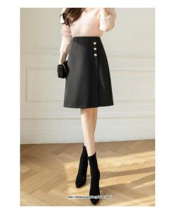 スカート | ミモレ丈ひざ丈レディース 無地 きれいめ 30代 40代 50代 着やせ 上品 通勤 通学 ラシャ キレイめ 2022新作 ハイウエスト 暖か 秋冬