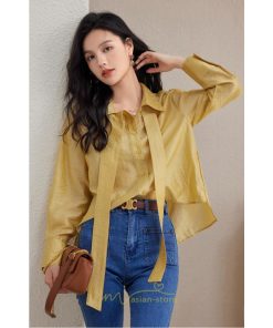 シャツ・ブラウス | シフォンブラウス 長袖 レディース シフォン ブラウス フォーマル カジュアル リボン 着痩せ 通勤 通学 オシャレ 可愛い 秋服 上品 キレイめ 2022 ナチュラル