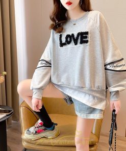 パーカー | トレーナー Tシャツ ロングT 切り替え スウェット トップス レディース 秋 冬 春 コーデ カジュアル お出かけ 丸ネック 可愛い ゆる 体型カバー