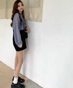 シャツ・ブラウス | 襟フリル シースルー 花柄ブラウス 女性