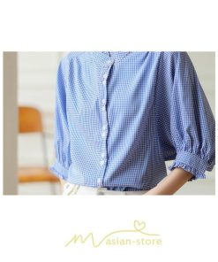 シャツ・ブラウス | ブラウス コットン 七分袖 レディース 青 入学式 入園式 卒業式 卒園式 フォーマル 結婚式 ママ 着痩せ 華奢見え OL お仕事 20代30代40代 通勤 新作 ビジネス