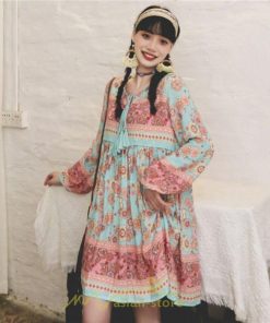 ミニ丈 | ワンピース レディース ワンピース長袖 夏秋ワンピ きれいめ 大人 森ガール 膝上 リゾート 花柄 おしゃれ デート 通勤 可愛い お呼ばれ シフォン