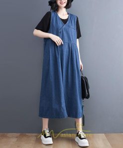オーバーオール サロペット | デニム サロペット スカート オーバーオール ジャンパースカート レディース ワンピース 可愛い 夏秋 ロング オシャレ ポケット付き オールインワン