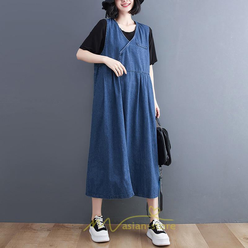 オーバーオール サロペット | デニム サロペット スカート オーバーオール ジャンパースカート レディース ワンピース 可愛い 夏秋 ロング オシャレ ポケット付き オールインワン