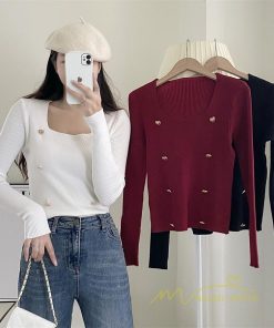 ｔシャツ・カットソー | リブカットソー レディース 秋 秋服 トップス 長袖 ロングスリーブ リブ カットソー 綿混 秋コーデ インナー 伸縮性 ショート丈 タイト スリム ニットソー