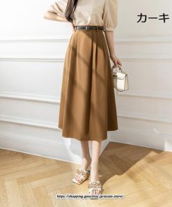 スカート | ロングきれいめ レディース Aラインデート 20代 30代 40代 50代 秋 冬 あったか 通勤 ハイウエスト お出かけ 細見え ベルト付き