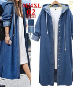 デニムコート | デニムチェスターコート ジージャン カーディガン 帽子掛け スタイリッシュ シンプルデザイン ゆったり 快適生地 デイリーコーデ 大きいサイズ