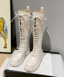 ニーハイブーツ | ロングブーツ レディース レースアップ靴