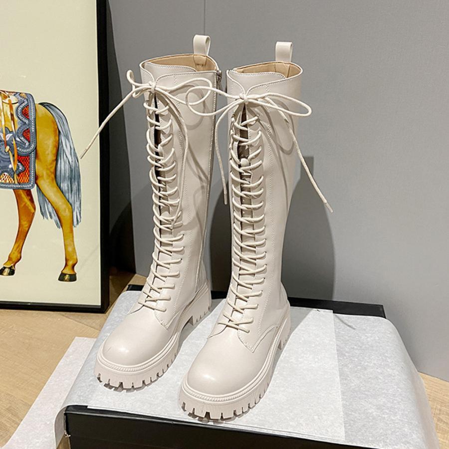 ニーハイブーツ | ロングブーツ レディース レースアップ靴