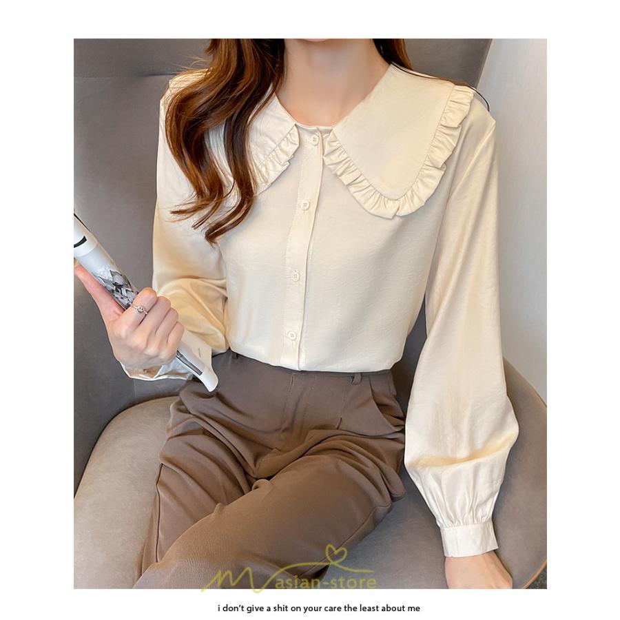 シャツ・ブラウス | ブラウス レディース 長袖 50代 白 シャツ ゆったり トップス きれいめ フォーマル ベージュ 通勤 通学 オフィス 40代 OL 上品 30代 フェミニン 20代