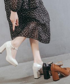 パンプス | ストラップレディース 厚底 スクエアトゥ チャンキーヒール ストラップ 太ヒール ハイヒール 厚底シューズ 25cm 靴 黒