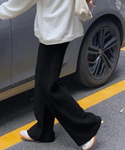 ワイドパンツ | ワイドニットパンツ 韓国風 ロングパンツ