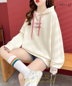 パーカー | トップス レディース 長袖 ジャケット フード付き スウェット プルオーバー トレーナー お出かけ カジュアル ゆったり 大きいサイズ 外出 体型カバー