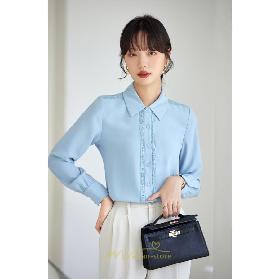 シャツ・ブラウス | ブラウス レディース 長袖 50代 白 シャツ ゆったり トップス きれいめ フォーマル 上品 フェミニン 青 高品質 40代 OL 通勤 フォーマル 20代 30代