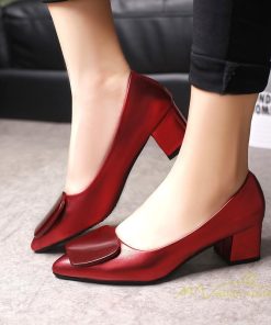 パンプス | レディースシューズ PUレザー 靴 ポインテッドトゥ 歩きやすい 疲れない 痛くない 太めヒール エレガント アウトドア オフィス 通勤 春夏秋 新作