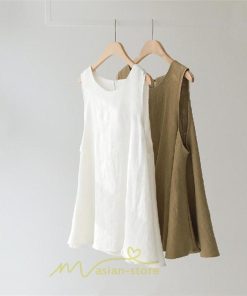 シャツ・ブラウス | ブラウス トップス ノースリーブ レディース tシャツ タンクトップ ベルト付き 広い裾 フレア裾 涼しい 涼感 体型カバー ゆったり 綿麻 夏 おしゃれ 大人 無地