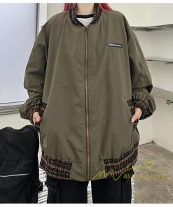 コート・ジャケット | ブルゾン レディース 秋 アウター ジャケット ジャンパー 上着 羽織り Oversize スタジャン メンズ 男女兼用 大きいサイズ 切り替え スタンドカラー
