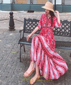 マキシ | ワンピース ロングワンピース エスニックワンピース コットン リゾートワンピース ワンピ 半袖 大人 夏 ゆったり リゾート お出かけ 普段使い きれいめ