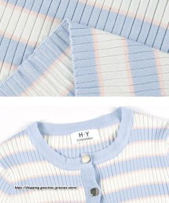 カーディガン | ニットワンピース リブニット トップス キャミワンピース ボーダー ニット 長袖 タイト ニットワンピース スリム セクシー 20代