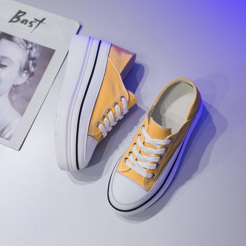 スニーカー | 厚底シューズ キャンバス厚底レディース レースアップ ラウンドトゥ 滑り止めソール ウォーキングシューズ スニーカー スポーツ