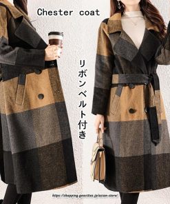 チェスターコート | コート レディース 秋冬 テーラード チェスター 50代 40代 30代 20代 ミモレ丈 アウター 羽織り きれいめ 上品 トレンチコート チェック柄 フェイクウール