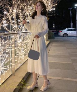 ミディアム | 長袖ワンピース 春 レディース スプリングワンピース Aライン 秋 ワンピース 上品 20代 30代 40代 韓国風 きれいめ 大きいサイズ 気質 おしゃれ 日常感