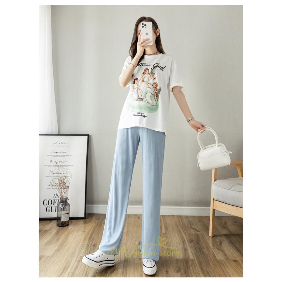 パンツ レギンス | 夏マタニティパンツ ワイドパンツ 涼感 ひんやり ウエストゴム 産前産後 妊婦 妊娠 無地 お腹包む 柔らか 夏パンツ 落ち感 マタニティ ママ ゆったり