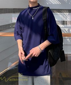 Tシャツ | Tシャツ メンズ 5分袖 カジュアル おしゃれ シンプル モックネック ゆったり 夏新作 英字 メンズスタイル 5分袖日常感 サマー カッコウイイ