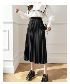 スカート | ロング 秋 秋服 レディース ボトムス ロング冬 プリーツ 無地 可愛い カジュアル オシャレ 着痩せ 韓国風 可愛い キレイめ