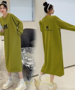 マキシ | スウェットワンピース ロングトレーナー ロングワンピース スウェット 裾スリット ゆったり 体型カバー 大きいサイズ 大人 秋冬 かわいい 20代30代 50代