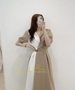 マキシ | ワンピース Aライン 夏ワンピース 春 夏 秋 半袖 ロング マキシ丈 ロングワンピース マキシワンピース 着痩せ エレガント 二次会 配色 上品 20代30代40代50代
