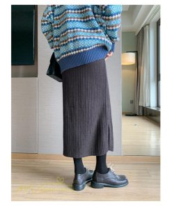 スカート | ニットマタニティウェア レディース 秋冬 コーデ 裾口スリット 妊婦服 産前産後 ハイウエスト マタニティスカート 大きいサイズ ゆったり ウエスト調整