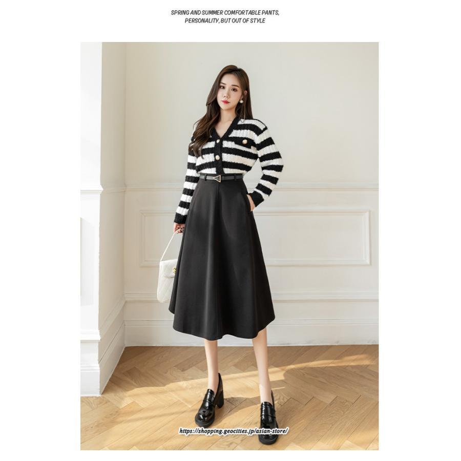 スカート | ロング レディース ロングフレア冬 ミモレ丈 暖かい ボトムス ロング丈 膝下 30代 40代 50代 通勤 ラシャ 暖か 通学 2022年秋冬