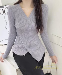 ｔシャツ・カットソー | リブカットソー レディース 秋 秋服 トップス 長袖 ロングスリーブ リブ カットソー 綿混 秋コーデ インナー タイト 伸縮性 ショート丈 スリム ニットソー