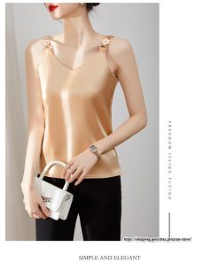 キャミソール タンクトップ | キャミソール サテン インナー レディース 重ね着 キャミ サテン生地 下着 肌着 ノースリーブ 光沢感のあるキャミソール 春 滑らかな手触り トップス 夏 秋